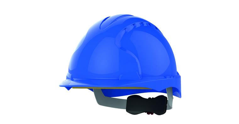 Industrie-Schutzhelm EVO®3 unbelüftet 30mm Euroslot-Aufnahme Blau