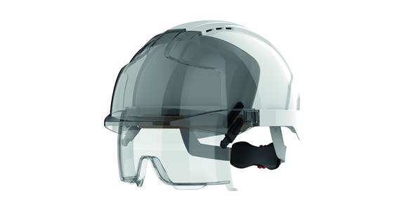 Industrial hard hat EVO® VISTALens® vented 30 mm Euro slot mount white