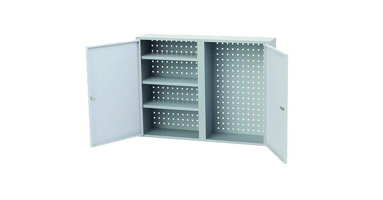 Hanging cabinet HxWxD 750x1000x200mm 2 doors 3 shelves hous./doors RAL7035/7035