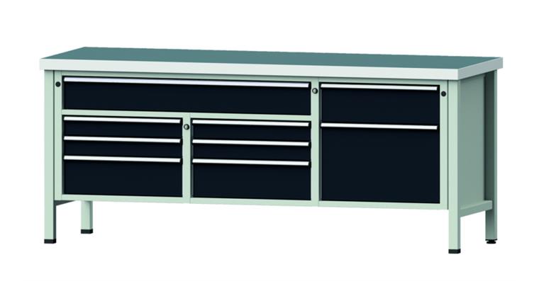 1082075671 Cabinet workbench model 282 V universal plate height 850 mm RAL 7035/7016