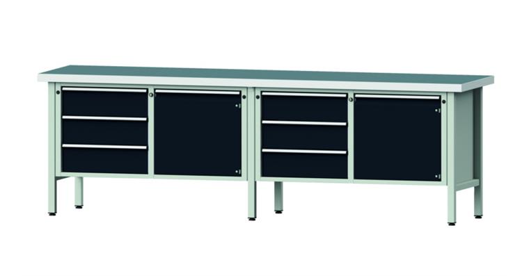 Kastenwerkbank 106 V Universal-Platte Höhe 900 mm Breite 2800 mm RAL 7016