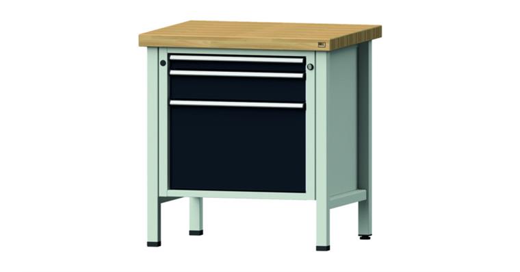 1082079606 Cabinet workbench BSP 800x700x850 mm 3 drawers 60/120/360 mm RAL7035/7016