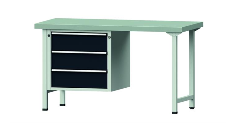 Combination workbench 1500x700x850mm model 706V pl. w/ sh. st coat. RAL7035/7016