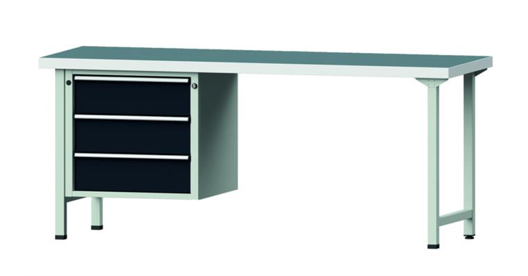Combination workbench 2000x700x850mm model 726V universal plate RAL7035/7016
