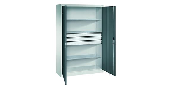 Large tool cabinet 1950X1200X600 RAL7035/7016, drawer block, centre