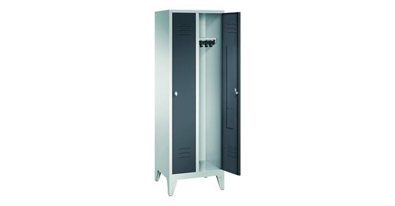 Wardrobe cabinet with feet 2 compart. 400mm RAL7035/7016 HxWxD:1850x810x500mm