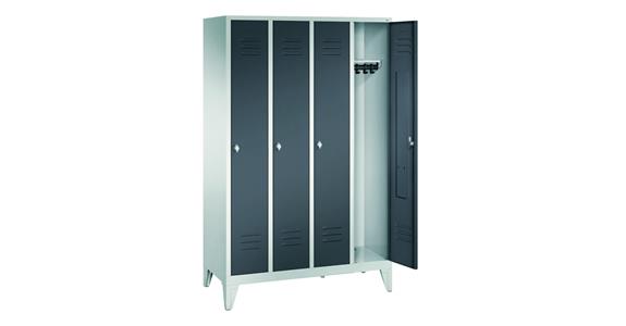 Wardrobe cabinet with feet 4 compart. 400mm RAL7035/7016 HxWxD:1850x1590x500mm