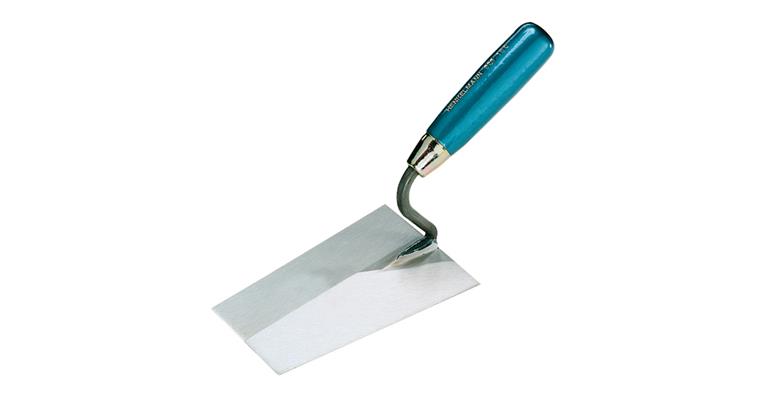 Brick trowel with S-neck, stainless steel, blade length 180 mm