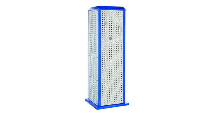 ®RasterPlan Tooltower stationär 2015x700x700mm 7035/5010 3xLoch+ 1xSchlitzplatte