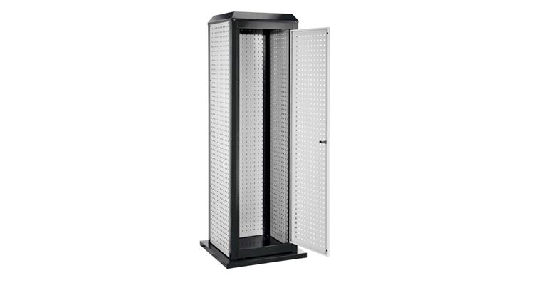 ®RasterPlan Tooltower stationär 2015x700x700mm 7035/7016 mit Tür + 3x Lochplatte