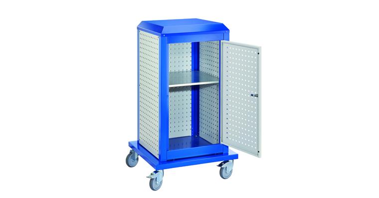 ®RasterPlan Tooltower mobil 1260 x 700 x 700 mm 7035/5010 mit Tür + 1xFachboden
