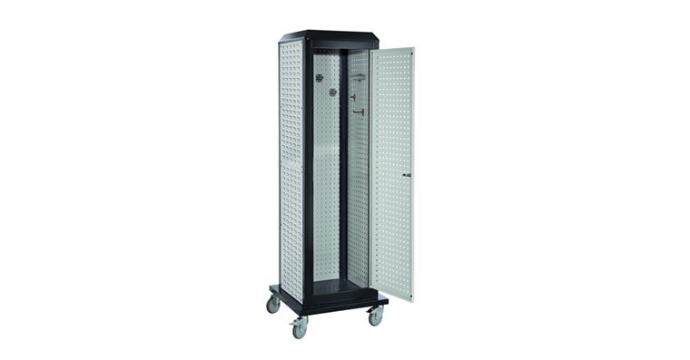 ®RasterPlan Tooltower mobil 2175x700x700mm 7035/7016 Tür 1xLoch+ 2xSchlitzplatte