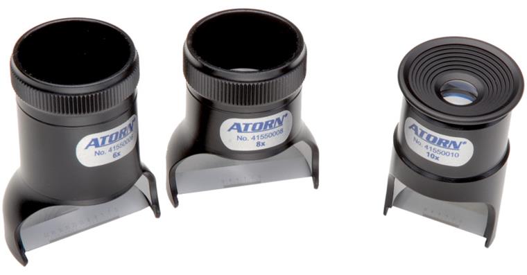 ATORN precision meas magn glass 8x magnific, meas range 10 mm/0.1 graduation