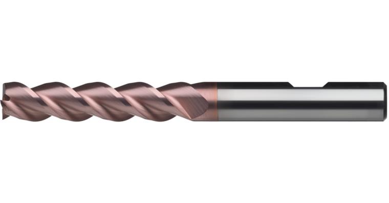 ATORN solid carbide square end mill T=3 long 9.50mm ultra shank DIN 6535 HB