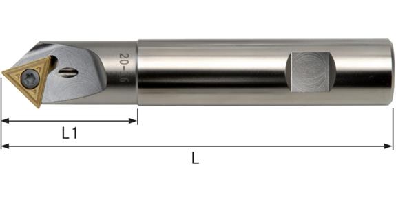 ATORN Wendeschneidplatten Fasen- und Zentrierfräser 45 Grad L=150 mm D=20,0mm