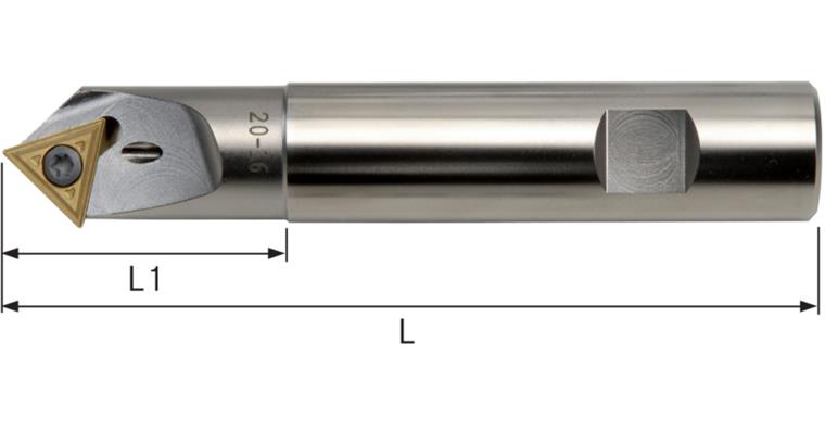 ATORN indexable insert cutter and centring cutter 45 degrees, L=200 mm D=20.0mm