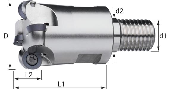 ATORN Aufschraubkopierfräser Durchmesser 20,0 mm, Z4, Gewindeschaft M10