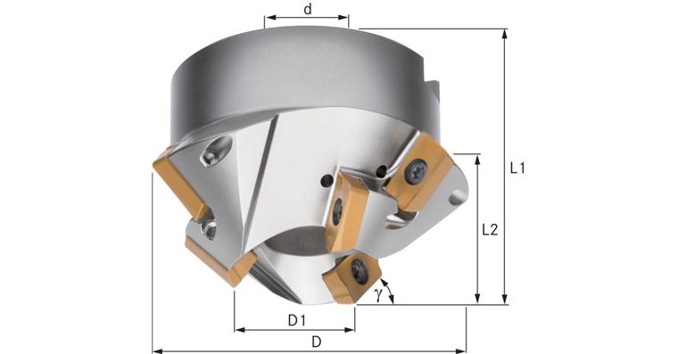 ATORN Wendeschneidplatten-Fasenfräser 75 Grad 3 Zähne 45,0mm für 6 WSP APKT 1604