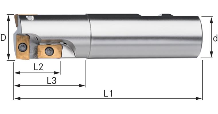 ATORN Wendeschneidplatten Bohr-/Senkfräser 90 Grad D=32,0 mm für APKT1603
