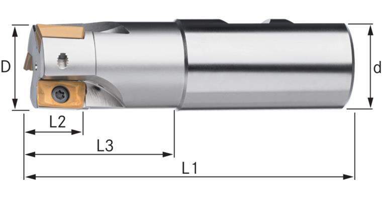 ATORN end mill for indexable inserts IC T=3 32.0x110mm shaft D=32mm DIN 1835B