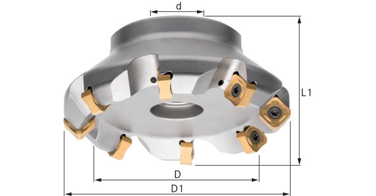 ATORN Planfräser 45 Grad mit Innenkühlung Durchmesser 80,0 mm Z=10