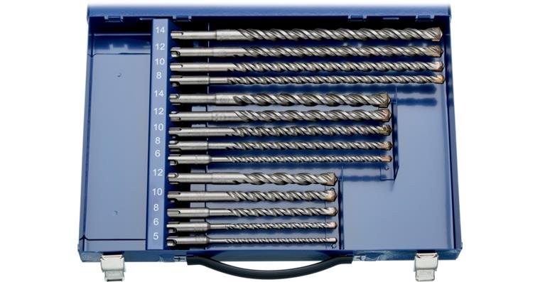 ATORN Hammerbohrer HM Satz Z=2 STK 14-teilig 5,0-14,0 mm passend für SDS-plus