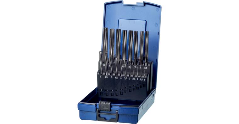 ATORN HSS hand reamer set, H7, B, 7–8°, 1–10 mm, T=0.5