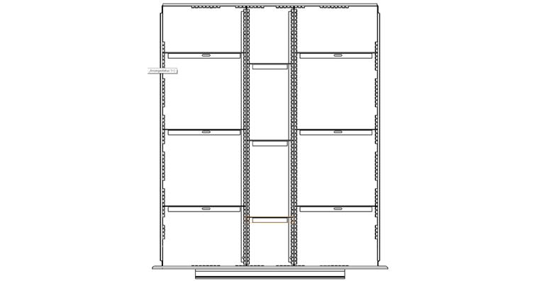 Drawer divider set 12 compartments height 150 mm D series
