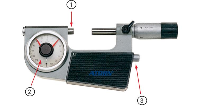 ATORN Feinzeiger-Messschraube 0-25 mm 0,001 mm DIN 863