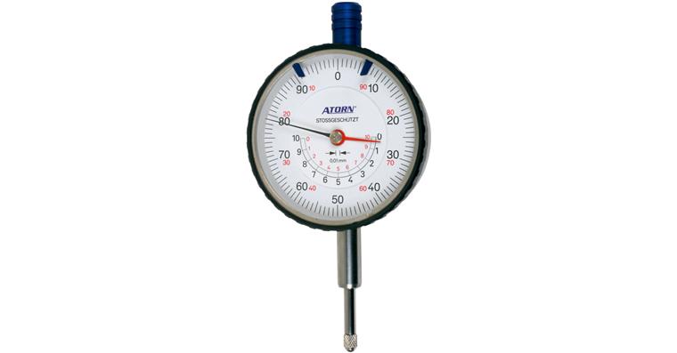 1033024100 ATORN Messuhr 10 mm Messspanne 0,01 mm Teilung mit konzentrischer mm-Anzeige
