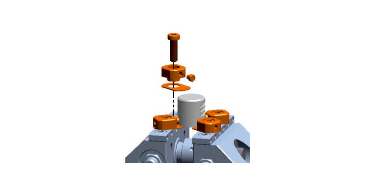 ATORN round clamping head set, complete, with pins