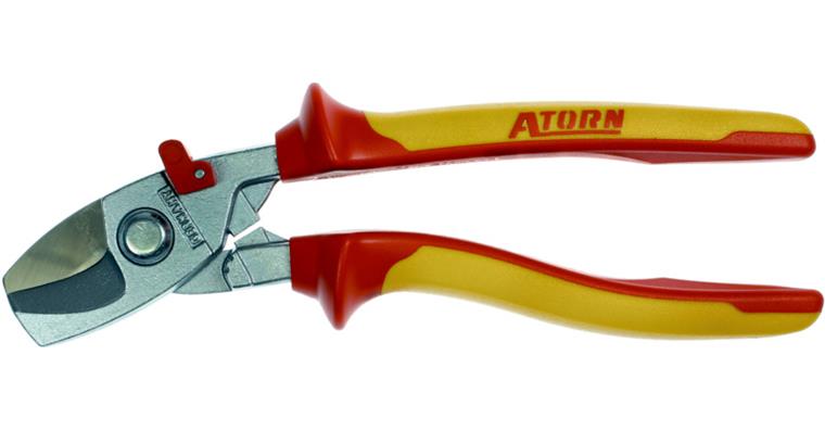 ATORN VDE-Kabelschere 220 mm Kopf verchromt,2-Komponenten Griffe