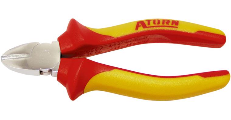 ATORN VDE side-cutters, 180 mm, chrome-plated, 2-component grip