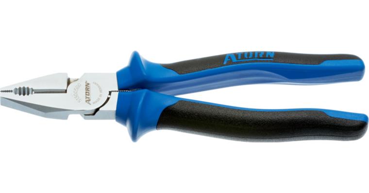 ATORN heavy-duty combination pliers 200 mm, chrome-plated, 2-C handle sleeves