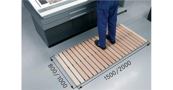 Sicherheits-Holzlaufrost 2000x1000 mm Keil links/rechts