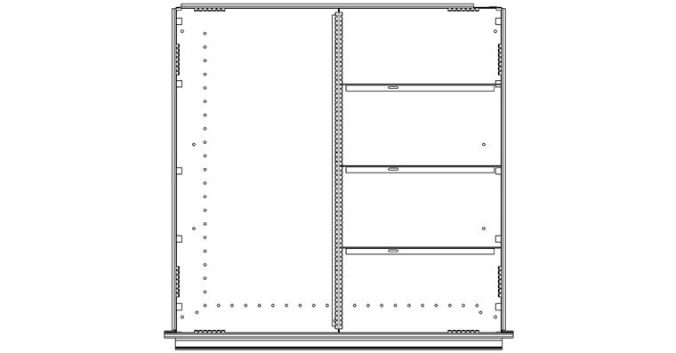 Schubladeneinteilungsset 5 Fächer Höhe 60 mm Breite 722 mm Serie DBG