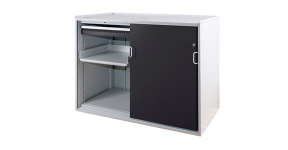 Sliding drawer door cabinet housing (empty) RAL 7035/7016 1019x1410x790mm