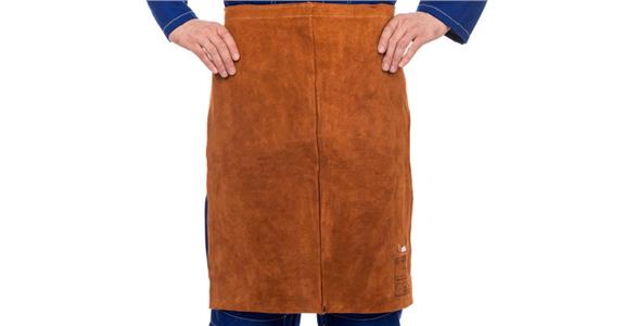 Welder's apron EN ISO 1611:2007 class 2/A1 brown 60 cm long 60 cm wide