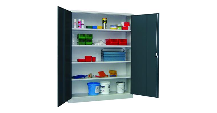 Flügeltürschrank Extrabreit 1950 x 1500 x 400 mm RAL 7035/7016