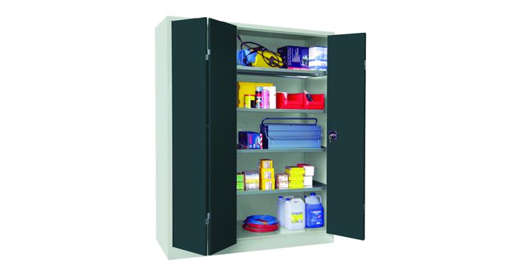 Falttürenschrank 1950 x 1500 x 500 mm RAL 7035/7016