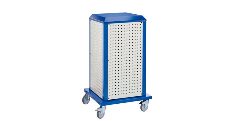 ®RasterPlan Tooltower mobil 1260 x 700 x 700mm 7035/5010 ohne Tür + 4xLochplatte