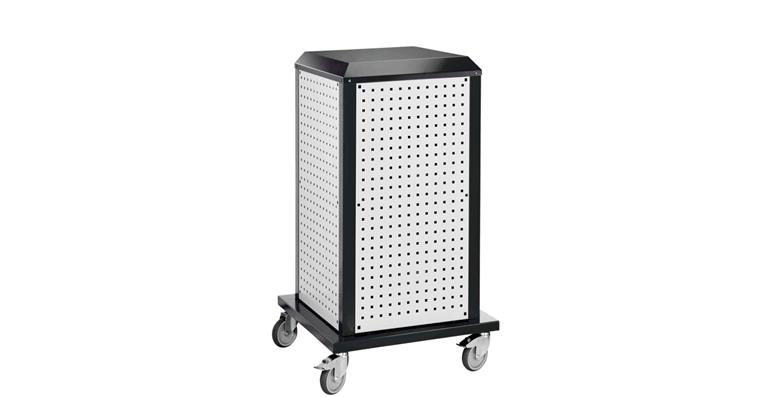 ®RasterPlan Tooltower mobil 1260 x 700 x 700mm 7035/7016 ohne Tür + 4xLochplatte