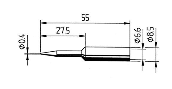 Repl. soldering tip, UD LF pencil-sh. tip, ext. dia.0.4mm f. sold. st. 70052