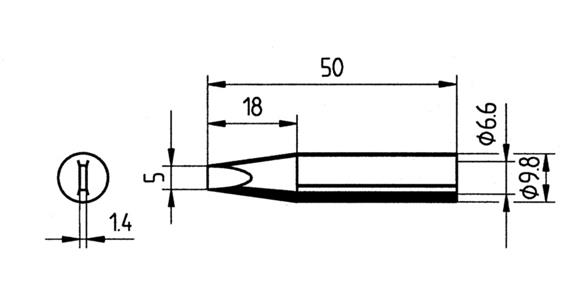 Ersatz-Lötspitze VD LF meißelförmig 5,0 mm für Lötstation 70052