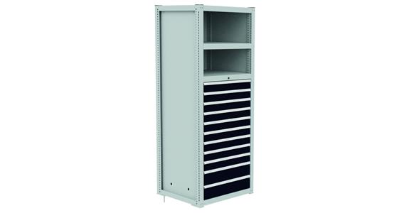 Module 2 drawer rack RAL7035/7016 749x733x2030 mm
