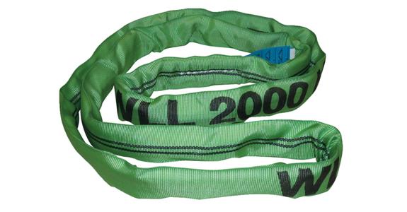 Rundschlinge Polyester Traglast 2000 kg Länge 2,0 m EN1492-2 grün