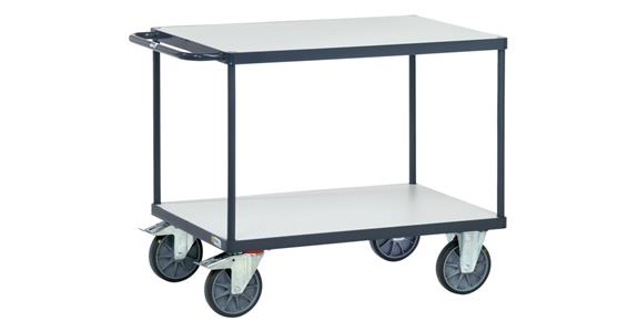ESD-Tischwagen Ladeflächengröße 1000 x 700 mm Tragfähigkeit 600 kg 2 Böden