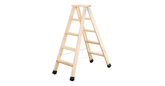 Stufen-Stehleiter aus Holz 2x 5 Stufen Arbeitshöhe 2,70 m