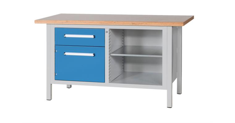 1082000111 Cabinet workbench W1500XD750XH840mm 1 drawer 1 door RAL7035/5012