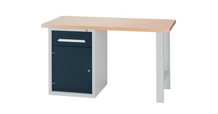 Combination workbench series DB W2000xD750xH840mm RAL7035/7016 1xdoor 1xdrawer